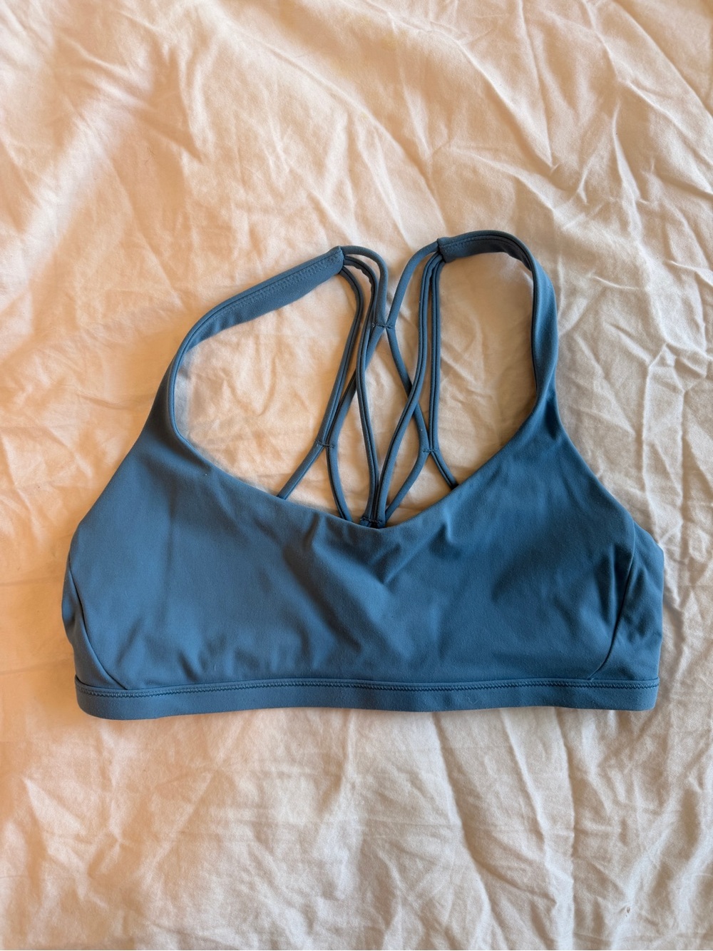 Blue Strappy Sports Bra